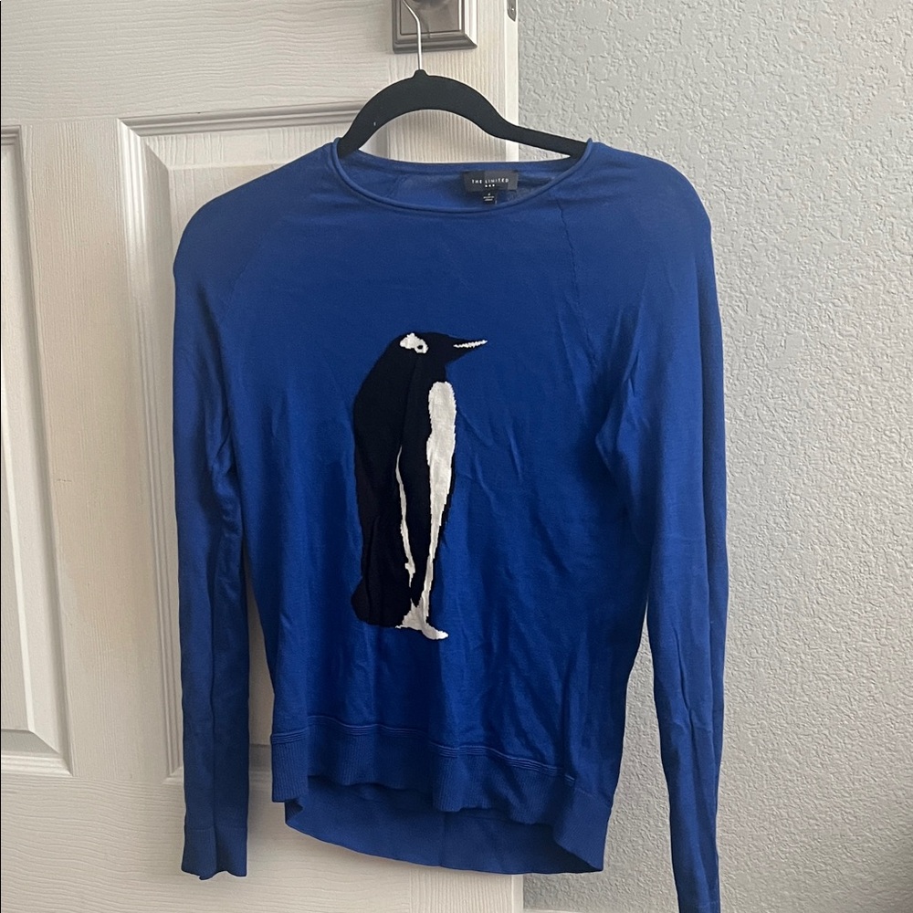 The Limited Blue Sweater with Penguin Design